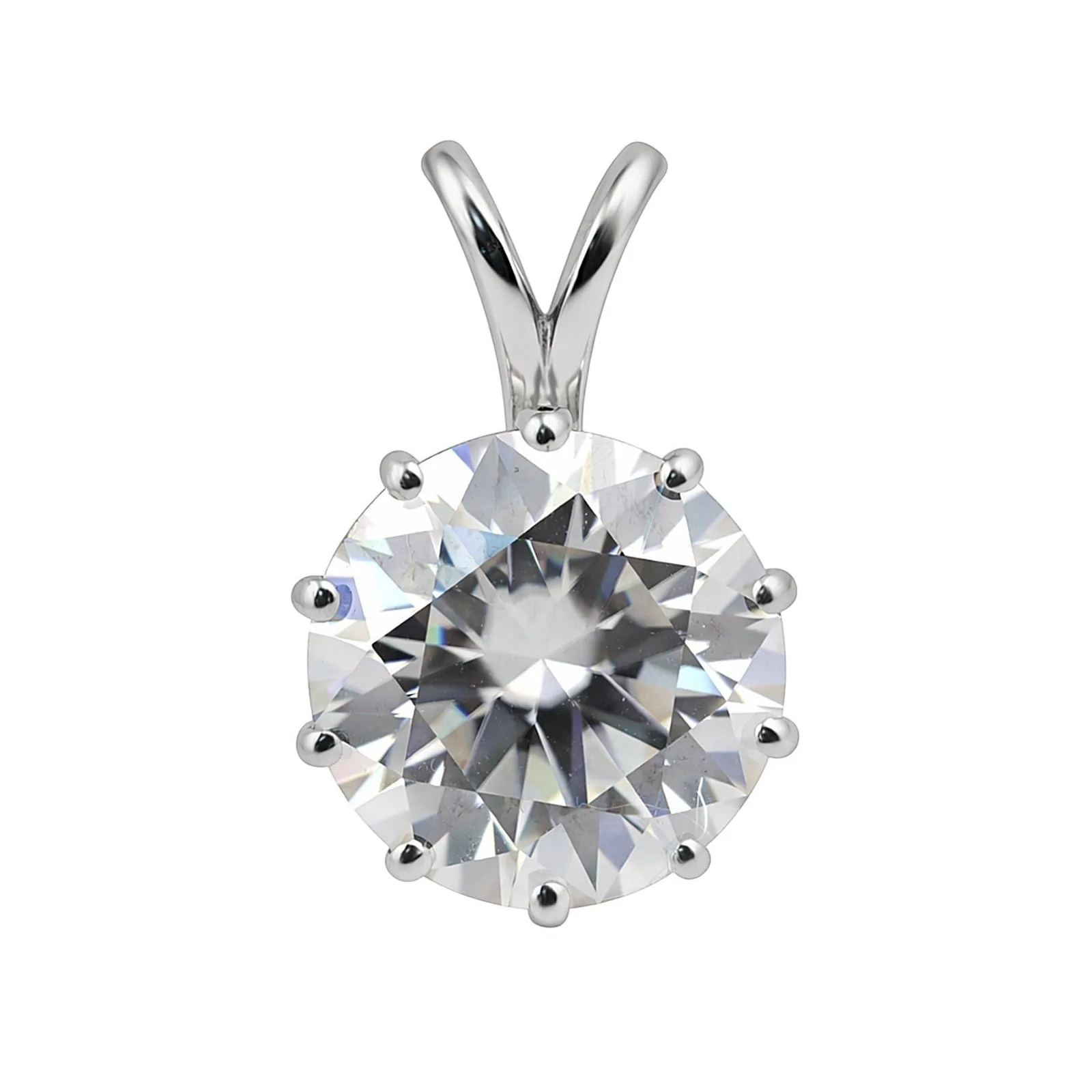 4.00 Ct Round Cut Moissanite Pendant VS1