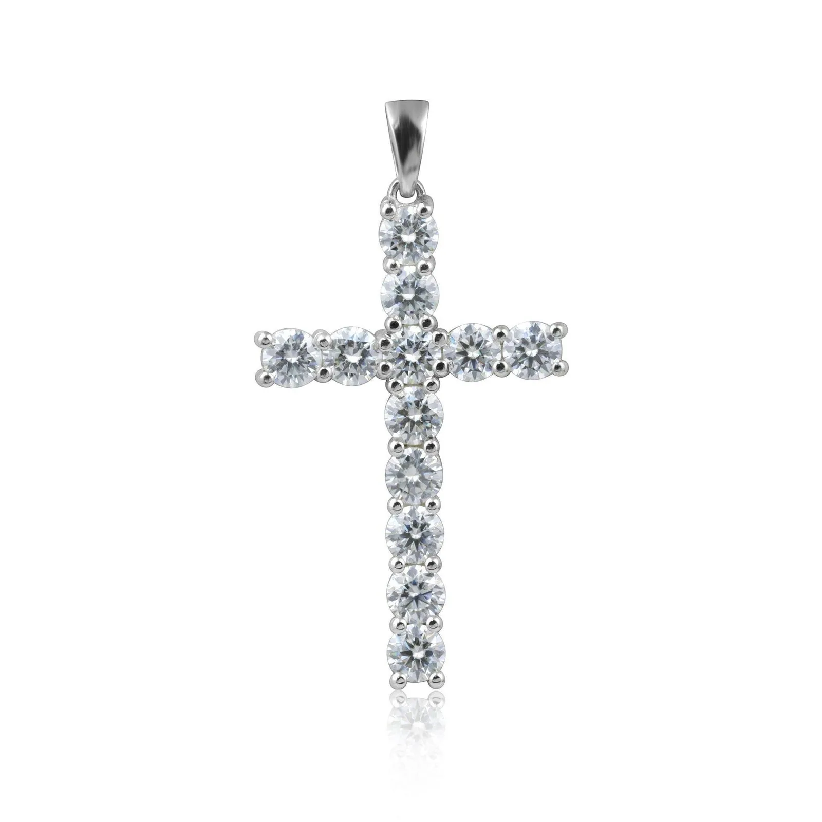 3 Ct Round Cut Moissanite Pendant — VS1 Clarity, 18k White Gold Vermeil