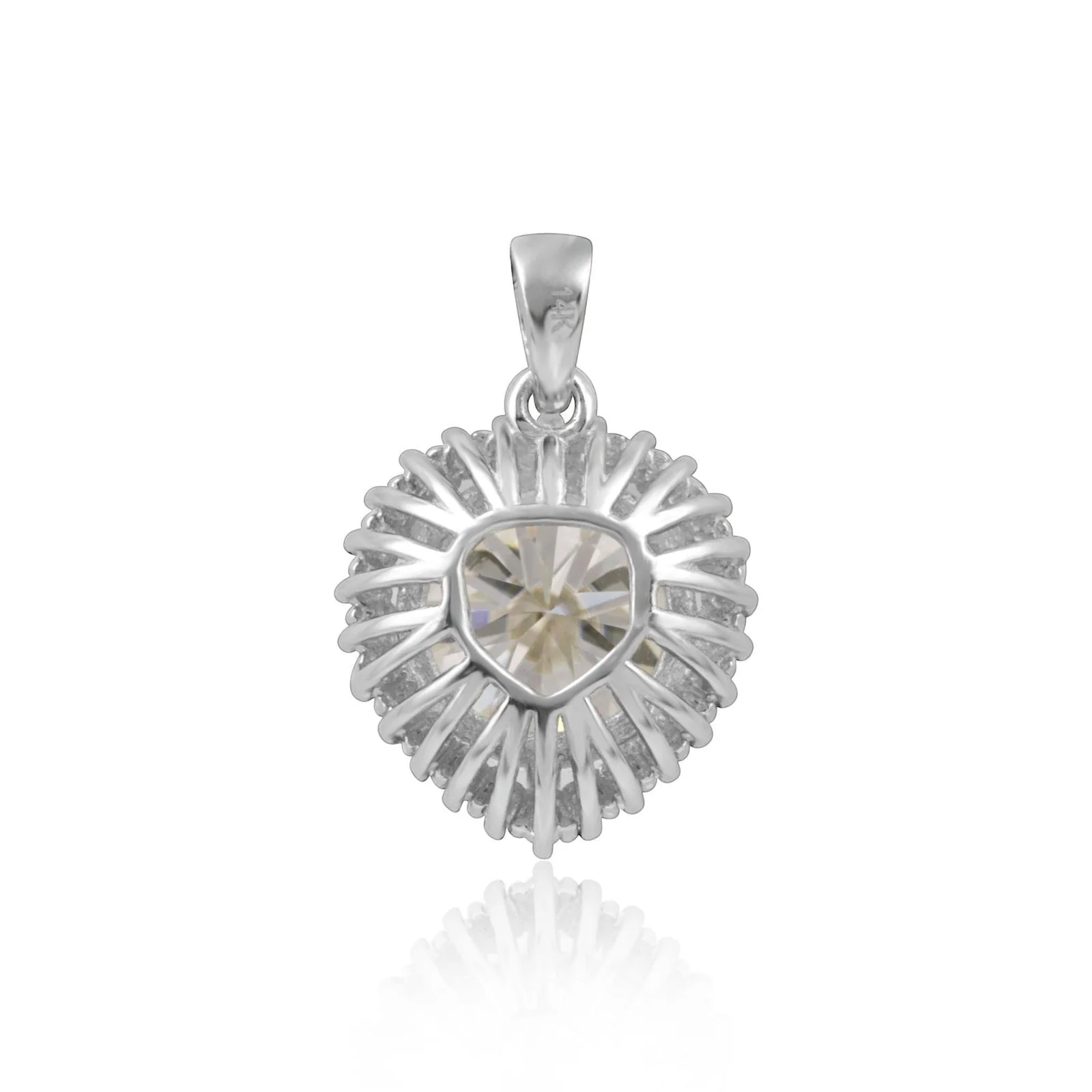 3.50 Ct Round Cut Moissanite Pendant — VS1 Clarity, 18k Gold Vermeil - view 5