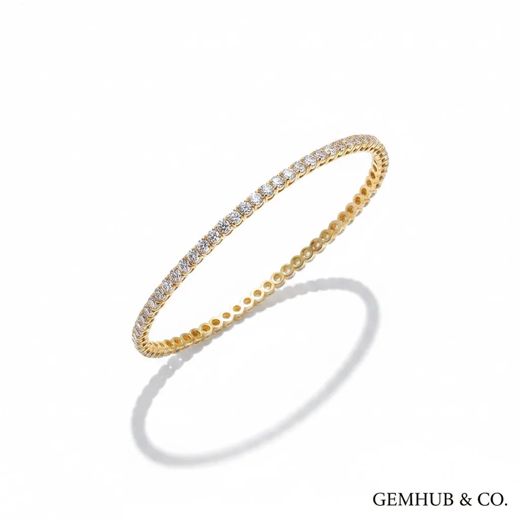 Certified GH/SI 3.80Ct Round Natural Diamond Tennis Bracelet 14Kt Yellow Gold