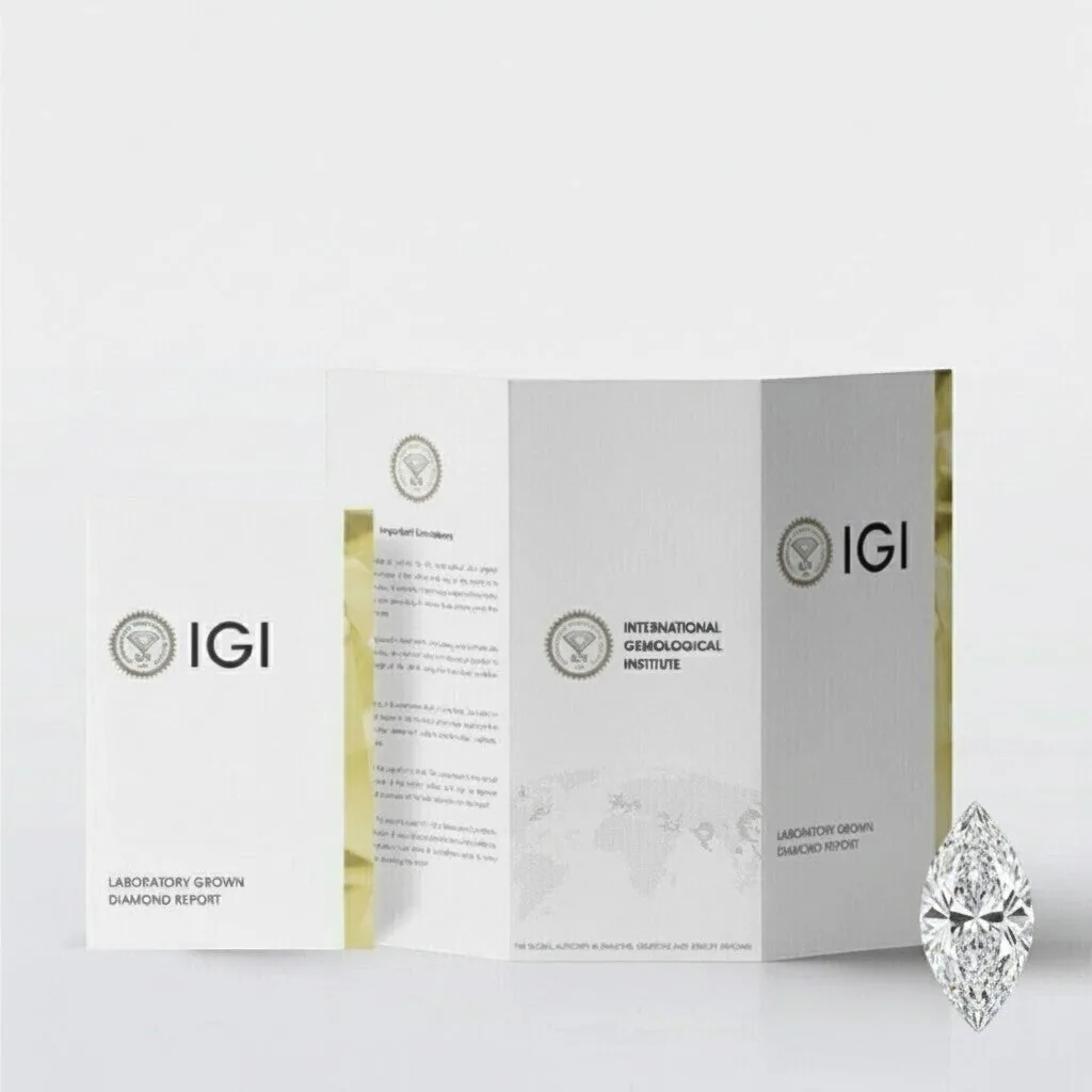 IGI F/VS 1 Ct Marquise Lab Created Grown Diamond Earrings 14K White Gold Screw - view 6