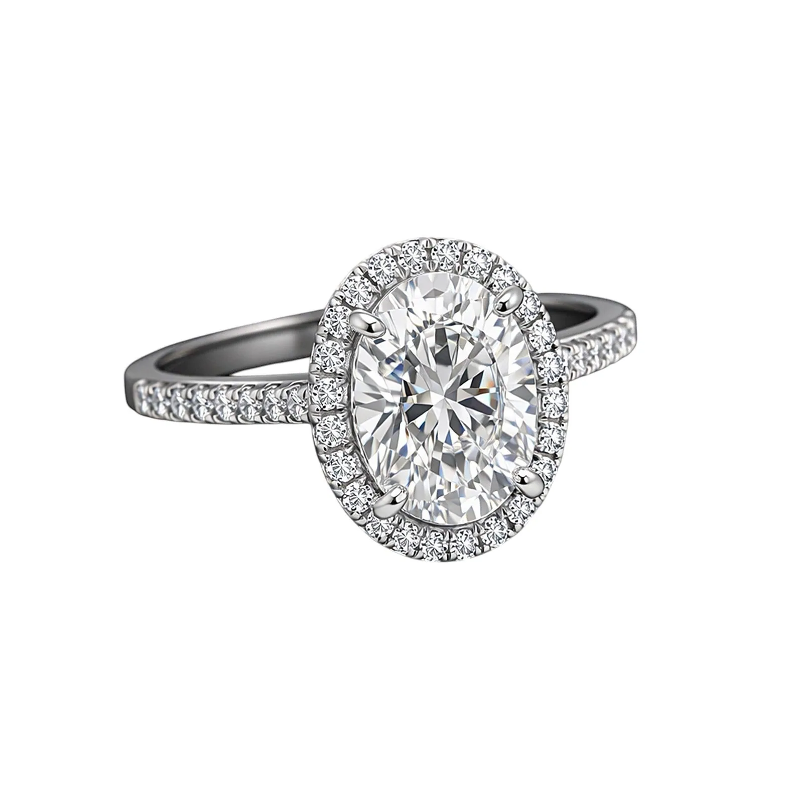 3.00 Ct Oval Cut Moissanite Ring — VS1 Clarity, 18k Gold Vermeil