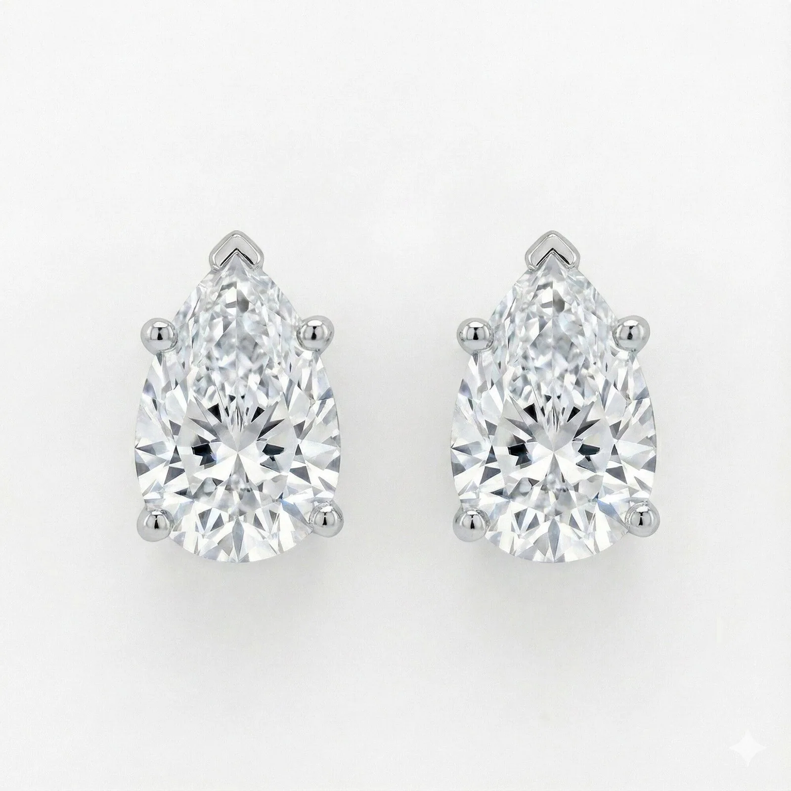 IGI F/VS 1 Ct Pear Lab Created Grown Diamond Earrings 950 Platinum Screw - view 4