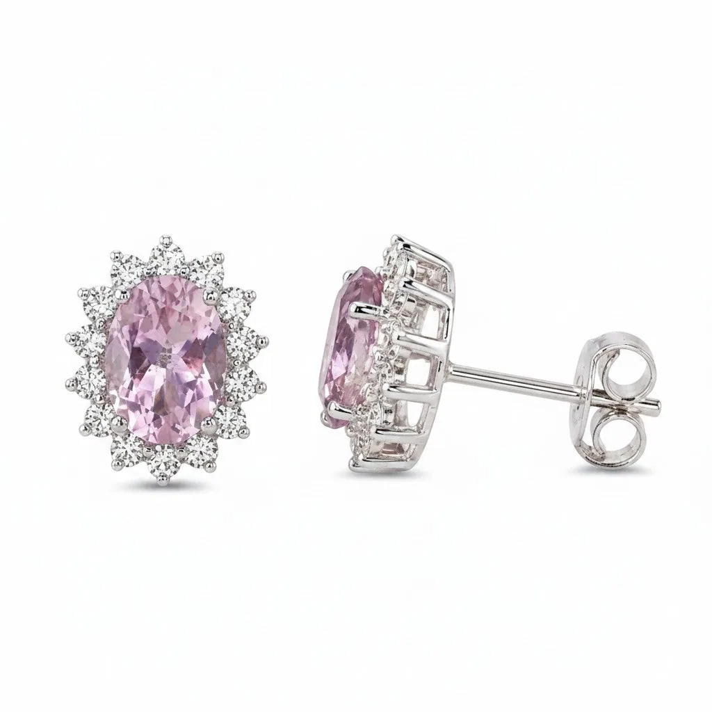 10 Ct Genuine Purple Amethyst Oval Earrings