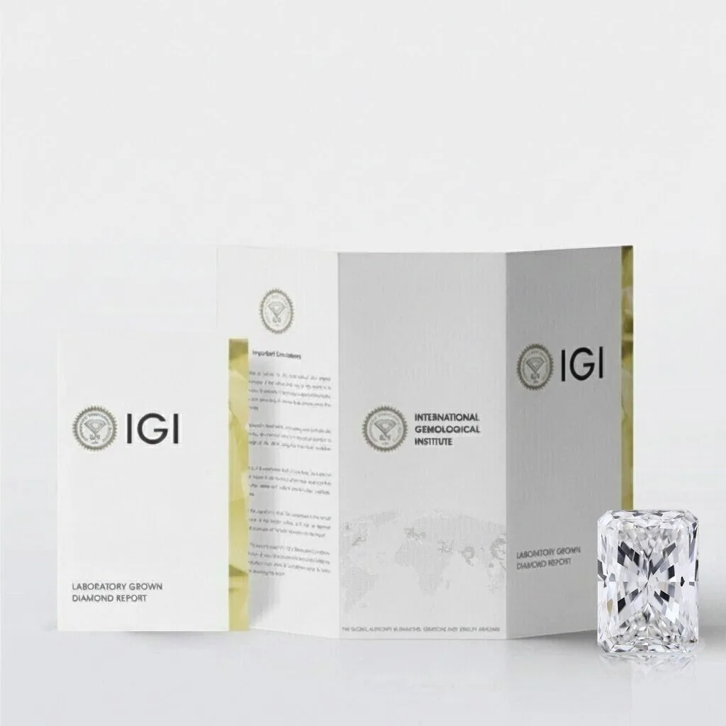 IGI F/VS 1 Ct Radiant Lab Created Grown Diamond Earrings 14K White Gold Screw - view 4