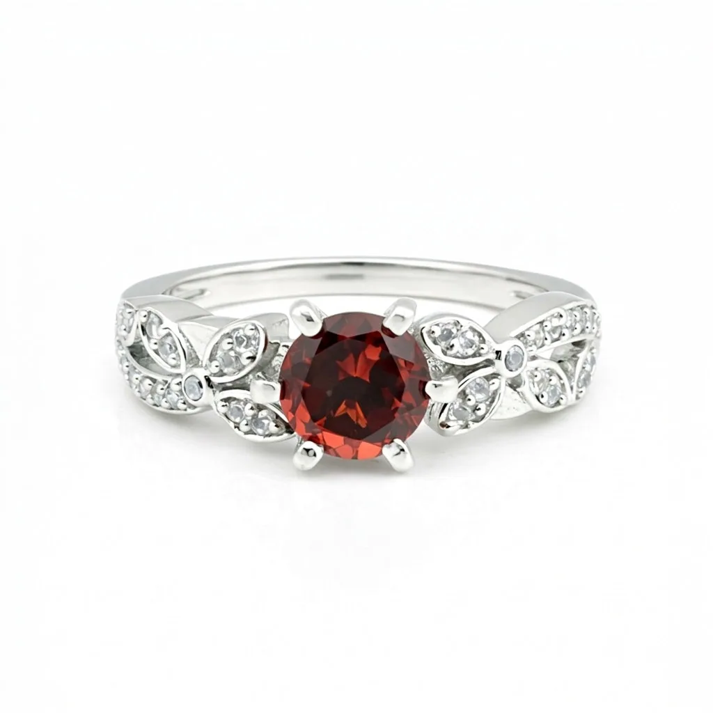 Round Cut Garnet Ring 5.50 Ct. 925 Sterling Silver Eternity Band Gift for Her