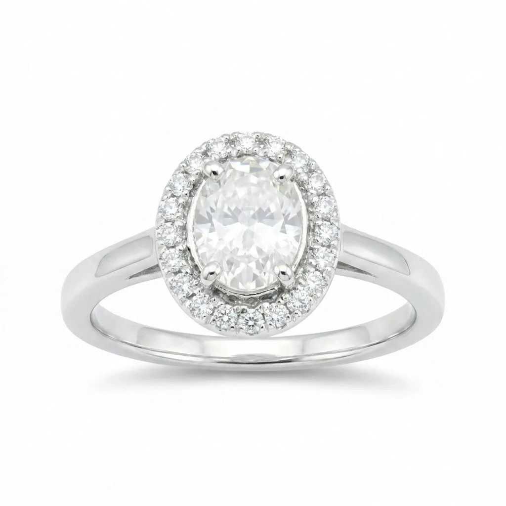 GRA Certified 4.50 Ct. Moissanite Oval Cut Ring in 925 Sterling Silver
