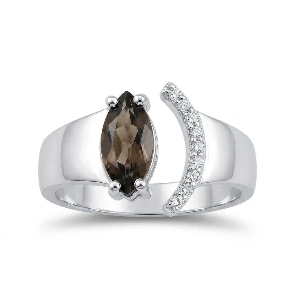 Topaz Marquise Solitaire Gemstone Ring 3.00 Ct. 925 Sterling Silver Women Gift H