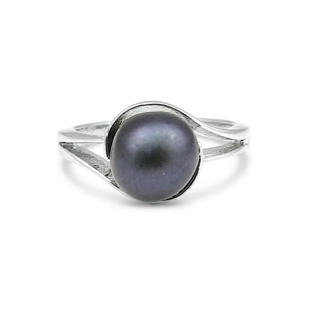 Black Pearl Round Cut Solitaire Ring 3.50 Ct. 925 Sterling Silver Gift for Her
