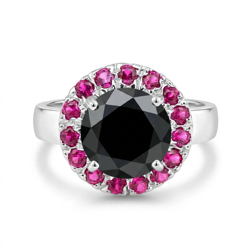 Moissanite Round Cut 5.00 Ct. Gemstone Ring 925 Sterling Silver Women Gift