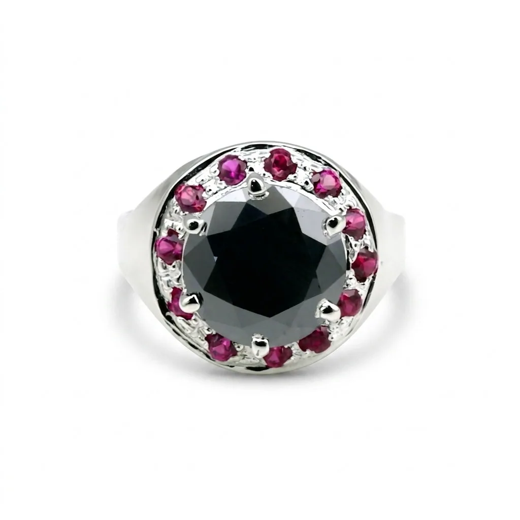 Black Moissanite Solitaire Ring 5.50 Ct. Round Cut 925 Sterling Silver Stackable