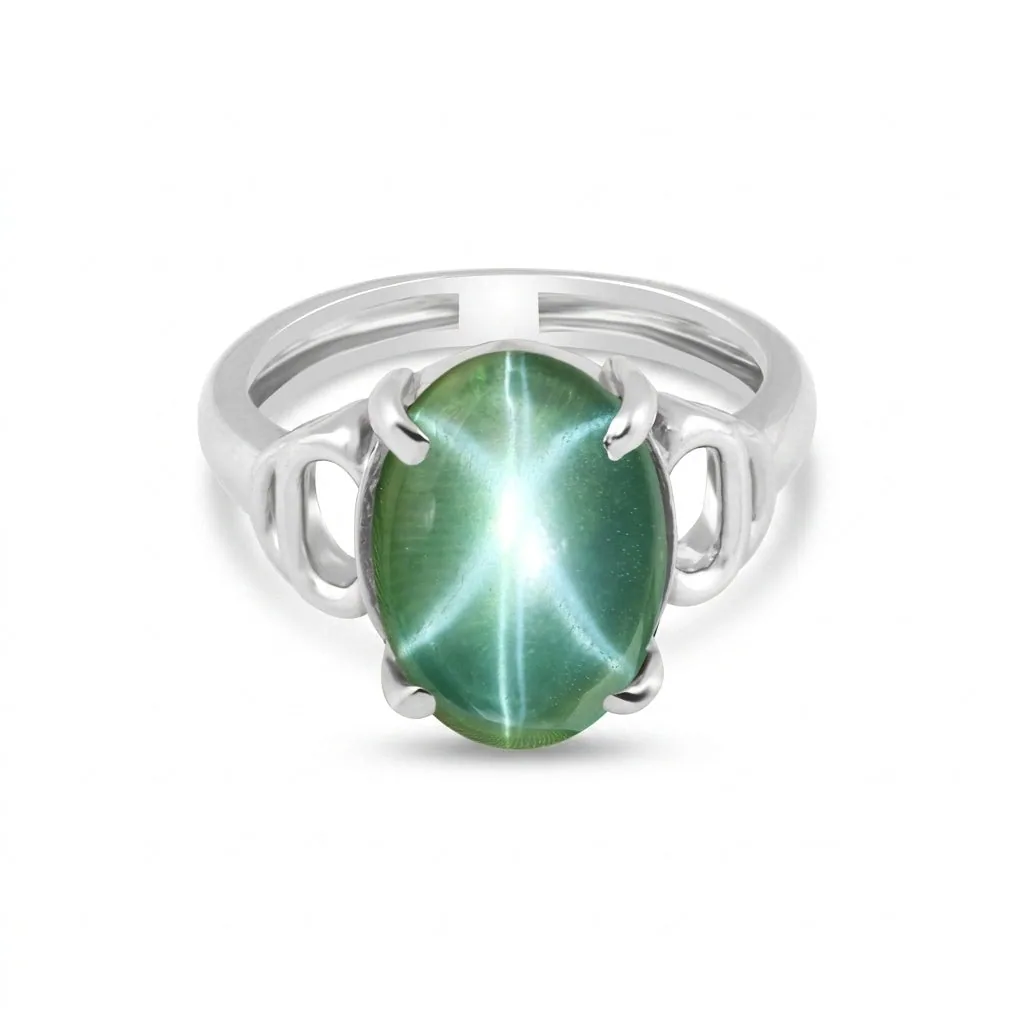 Sapphire Oval Cabochon Solitaire Gemstone Ring 3.00 Ct. 925 Sterling Silver Wome