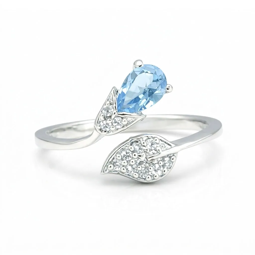 Aquamarine Pear Solitaire Gemstone Ring 9.00 Ct. 925 Sterling Silver Women Gift