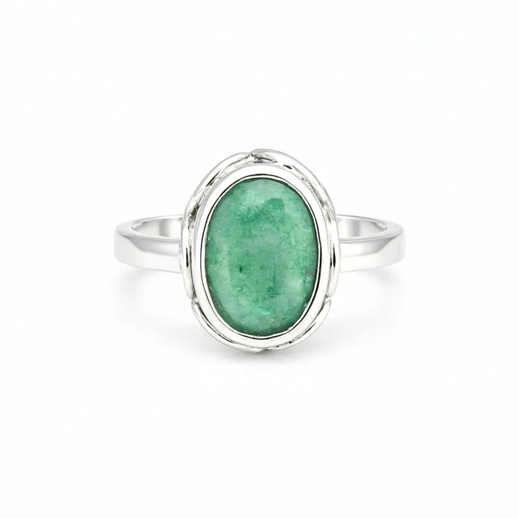 2.50 Ct. Emerald Oval Solitaire Ring 925 Sterling Silver Wedding Fine Jewelry