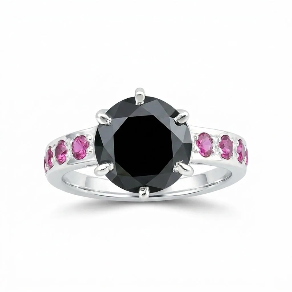 3.80 Ct. Moissanite Round Cut Ring 925 Sterling Silver Women Fine Jewelry