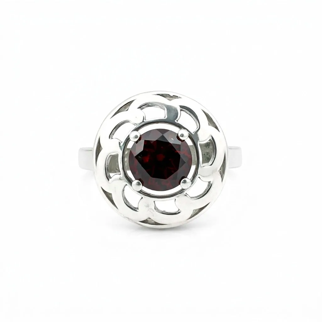 Red Garnet Round Ring 9.00 Ct. 925 Sterling Silver Stackable Eternity Band Gift