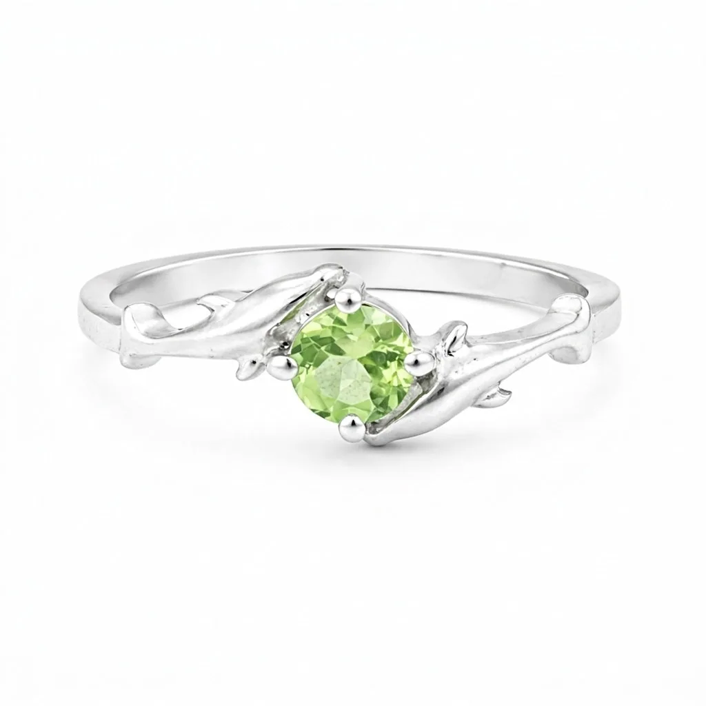 5.50 Ct. Green Amethyst Ring Round Cut 925 Sterling Silver Eternity Band Fine Gi