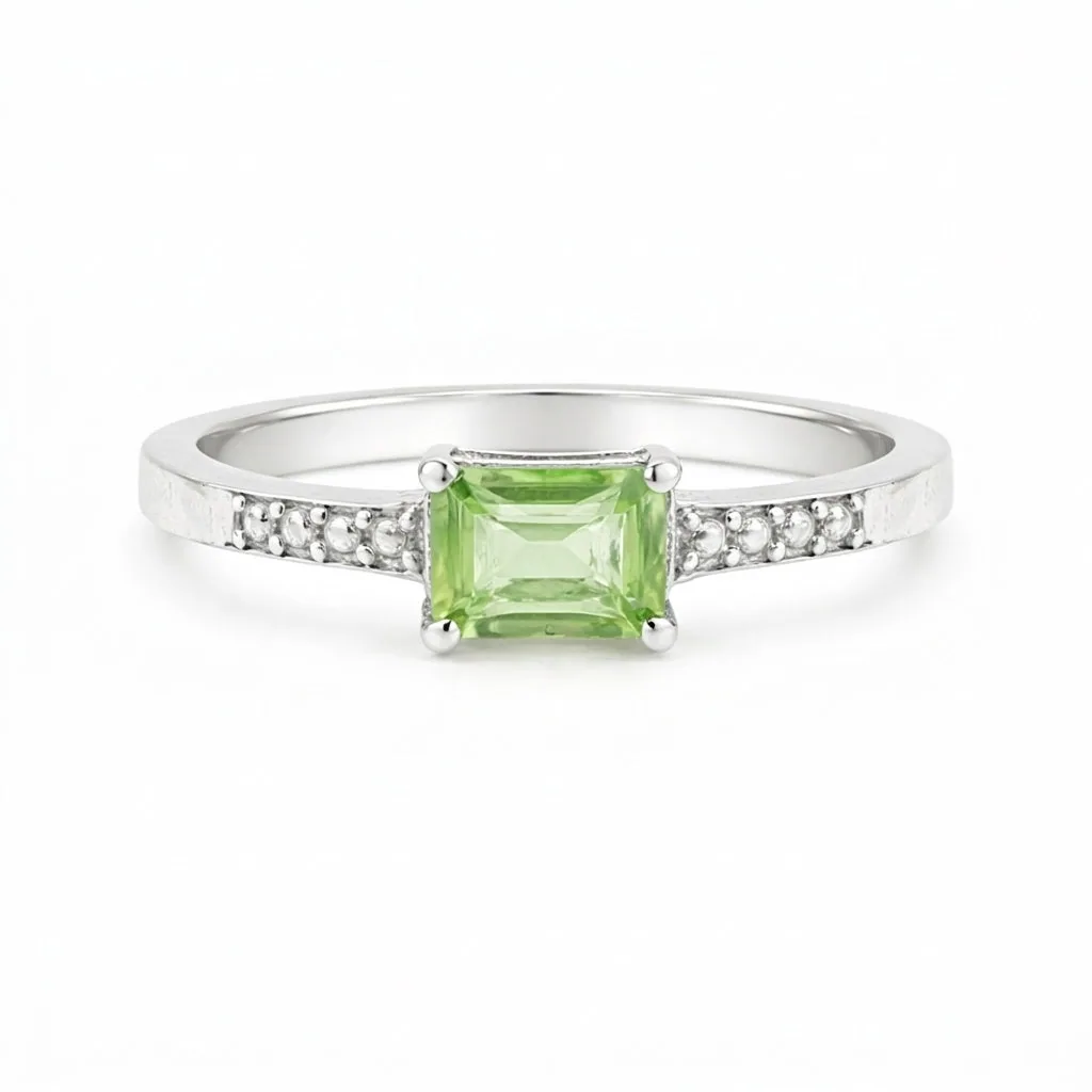 Amethyst Emerald Solitaire Gemstone Ring 3.30 Ct. 925 Sterling Silver Women Gift
