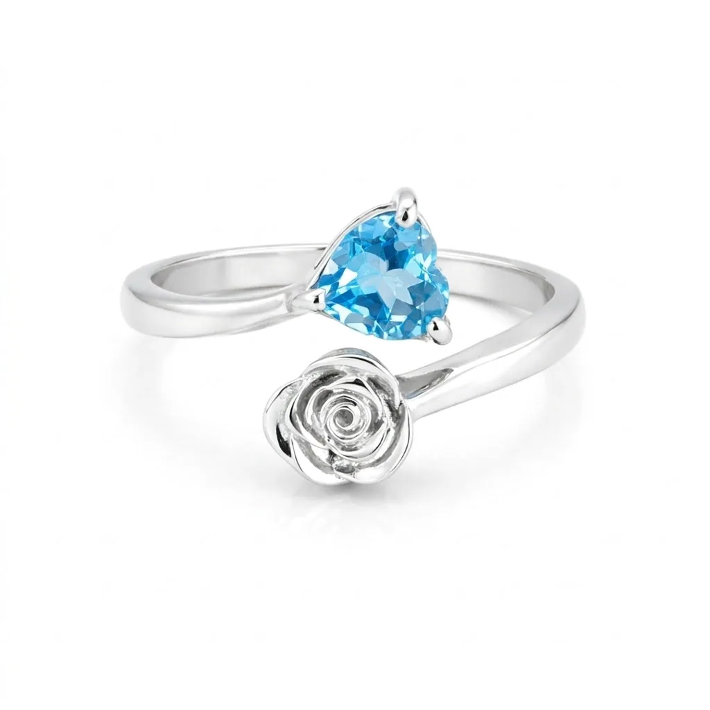 3.25 Ct. Aquamarine Trillion Cut Ring 925 Sterling Silver Women Fine Jewelry