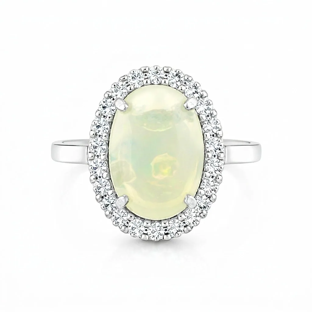 Opal Oval Cut 4.82 Ct. Gemstone Ring 925 Sterling Silver Women Gift for Women