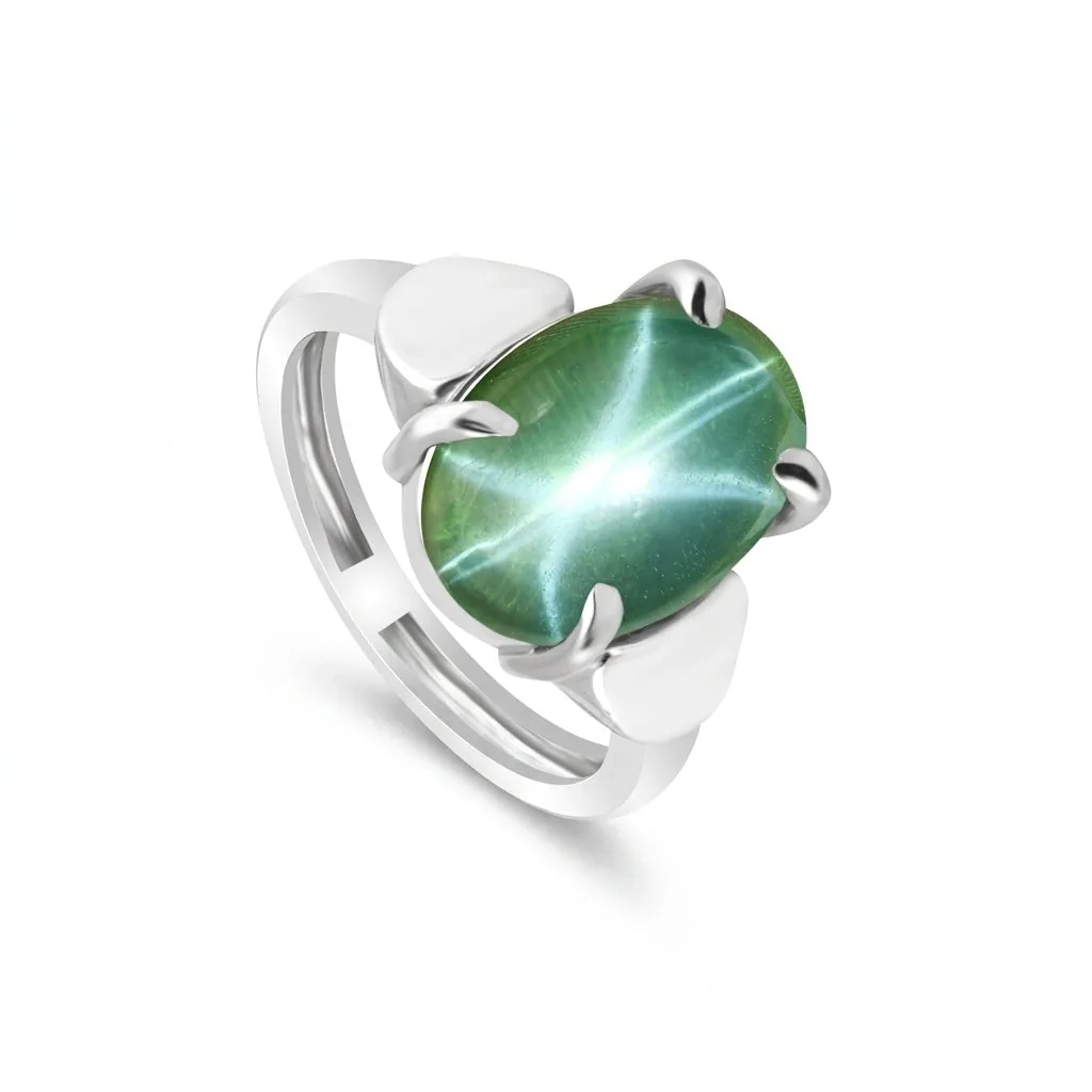 Sapphire Gemstone Ring 7.00 Ct. Oval Cabochon Cut 925 Sterling Silver Birthday G