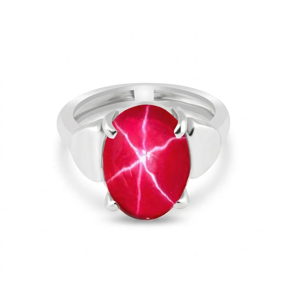 Ruby Oval Cabochon Cut Ring 3.00 Ct. 925 Sterling Silver Gift for Her Women
