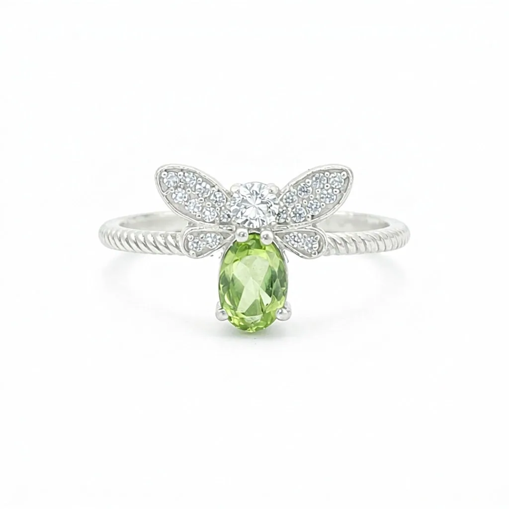 Certified Oval Cut Green Amethyst 4.80 Ct Ring in 925 Sterling Silver for Women