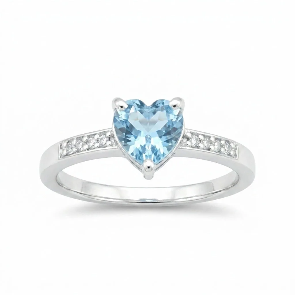 Blue Aquamarine 2.50 Ct Ring in 925 Sterling Silver Cocktail for Anniversary