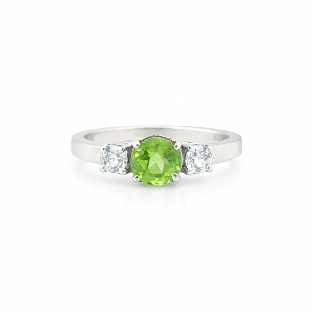 Round Green Amethyst Ring Crafted in 925 Sterling Silver for Her Solitaire Style