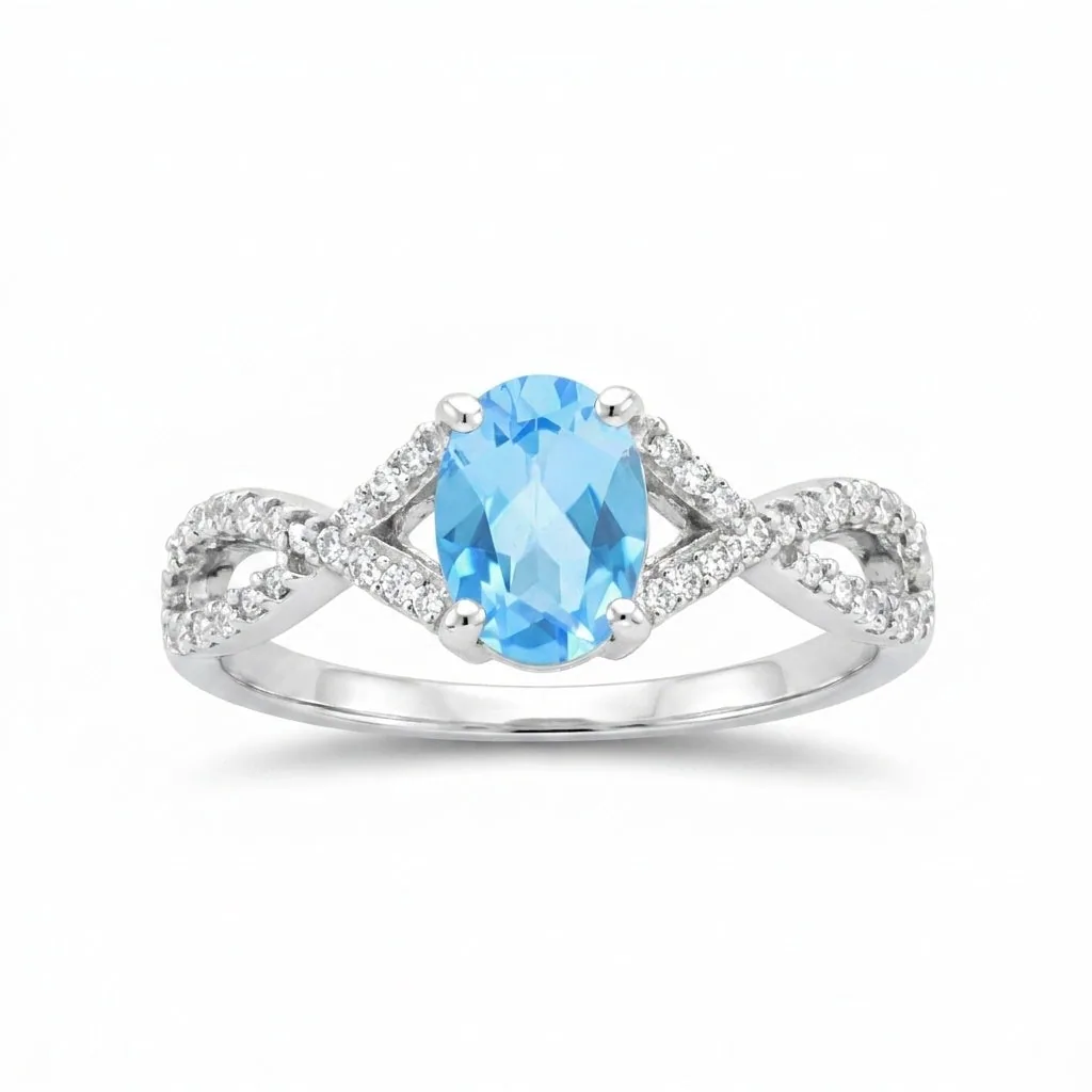 Blue Aquamarine 2.80 Ct Ring in 925 Sterling Silver Jewelry for Engagement