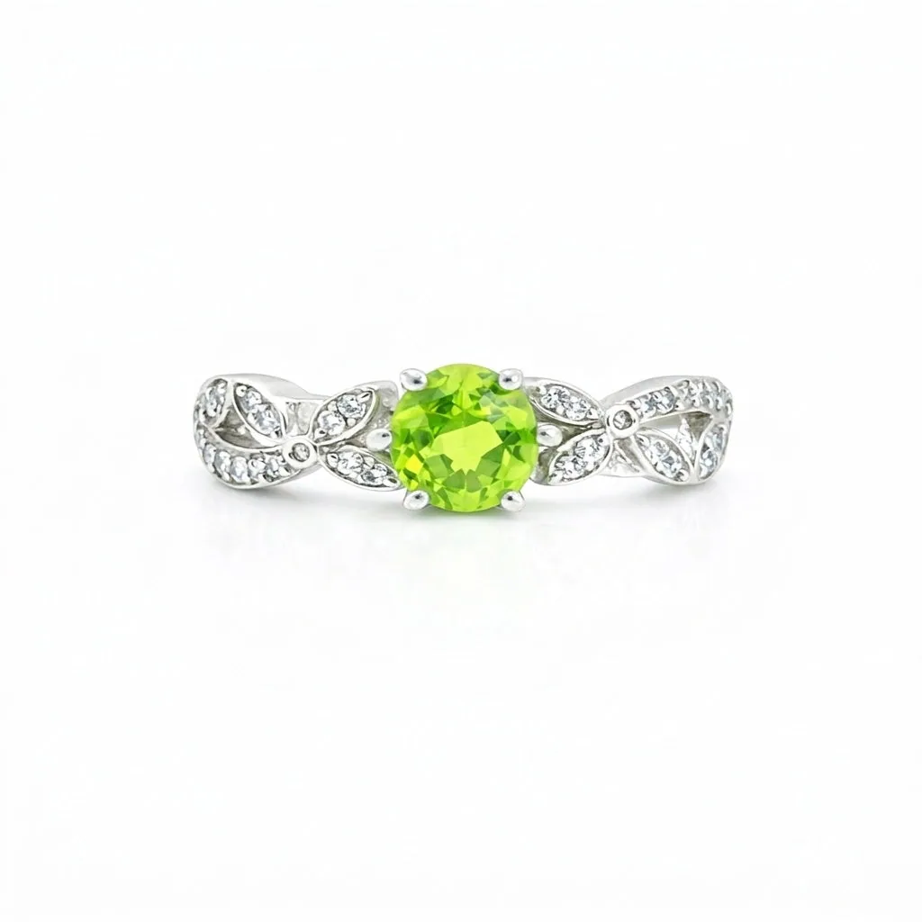 Green Amethyst Ring 2.00 Ct Round Cut 925 Sterling Silver for Her Everyday Wear