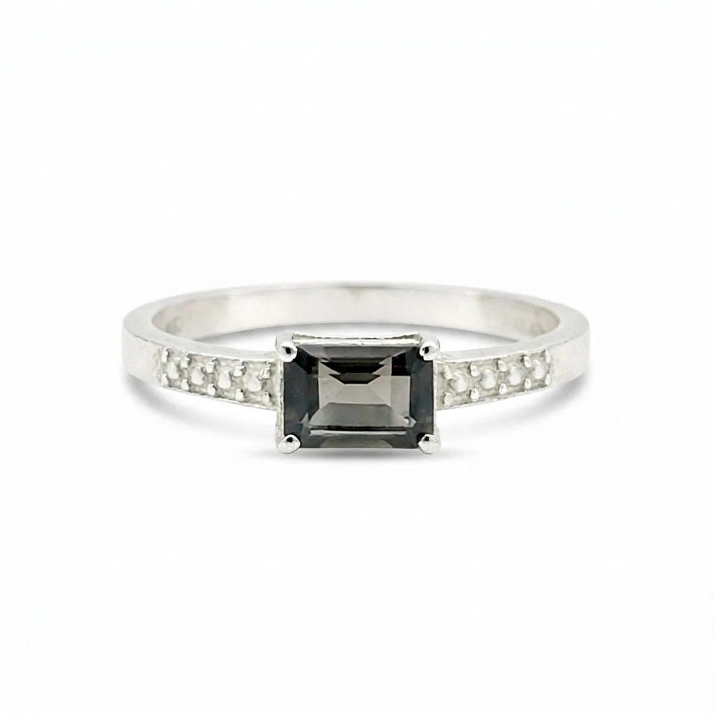 Brown Topaz 1.95 Ct Emerald Cut Ring in 925 Sterling Silver for Her Trendy Pick