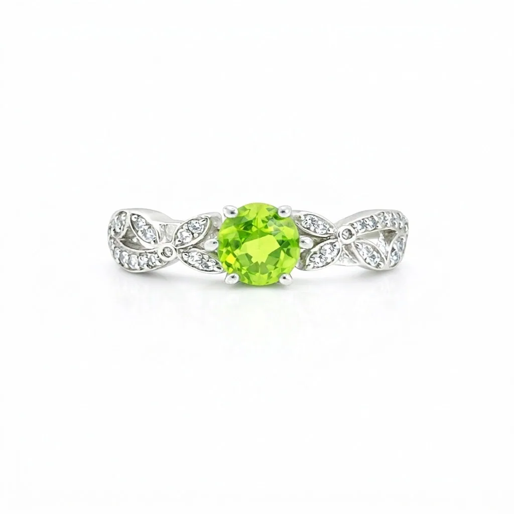 925 Sterling Silver Oval Cut Green Amethyst Ring 3.65 Ct for Wedding Boho Style