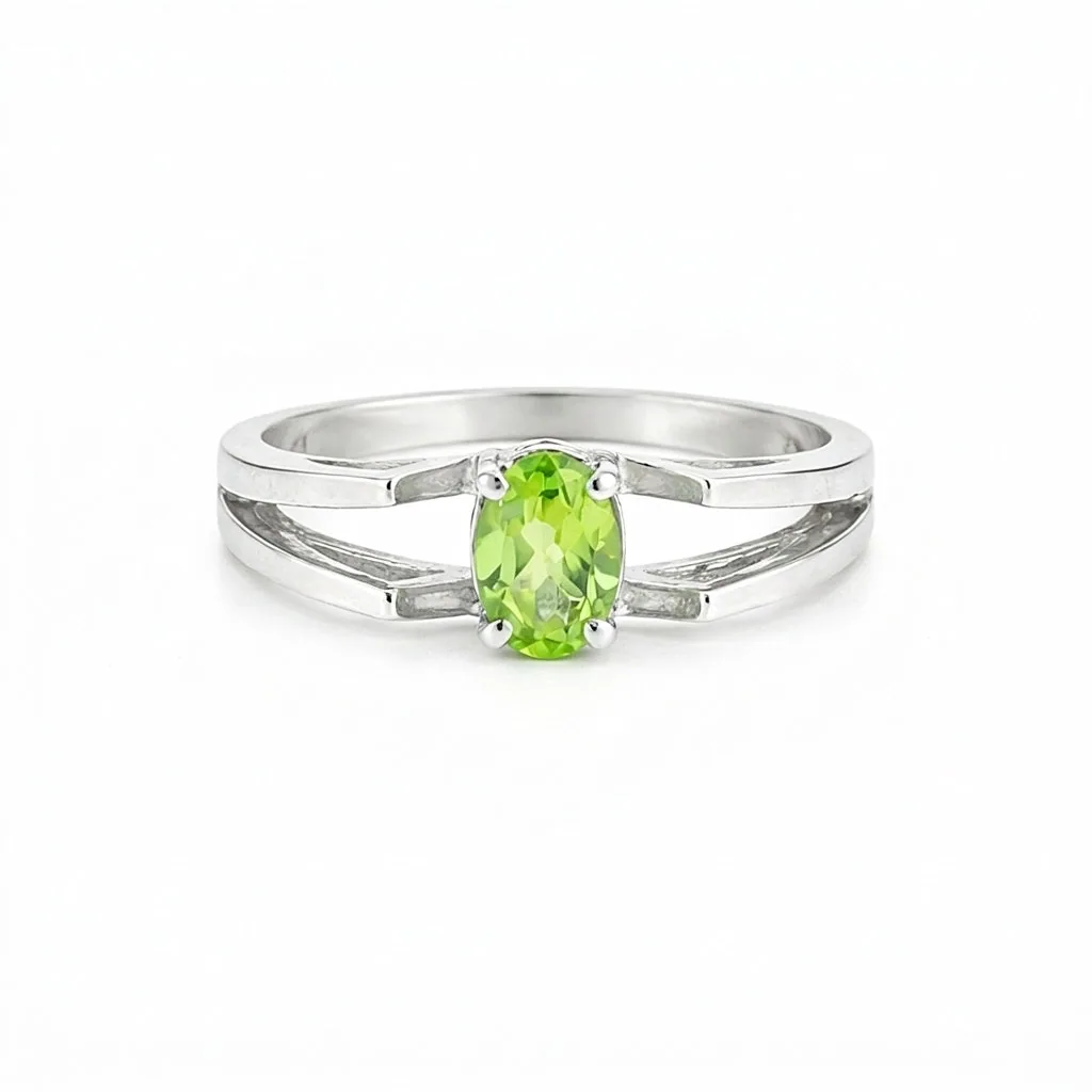 Green Amethyst Ring Oval Cut 1.25 Ct 925 Sterling Silver Gift for Her Boho Style