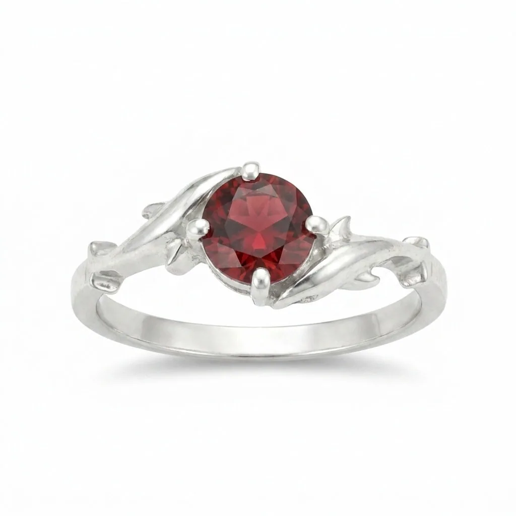 925 Sterling Silver Oval Cut Red Garnet Ring 1.95 Ct Gift for Her Fine Jewelry