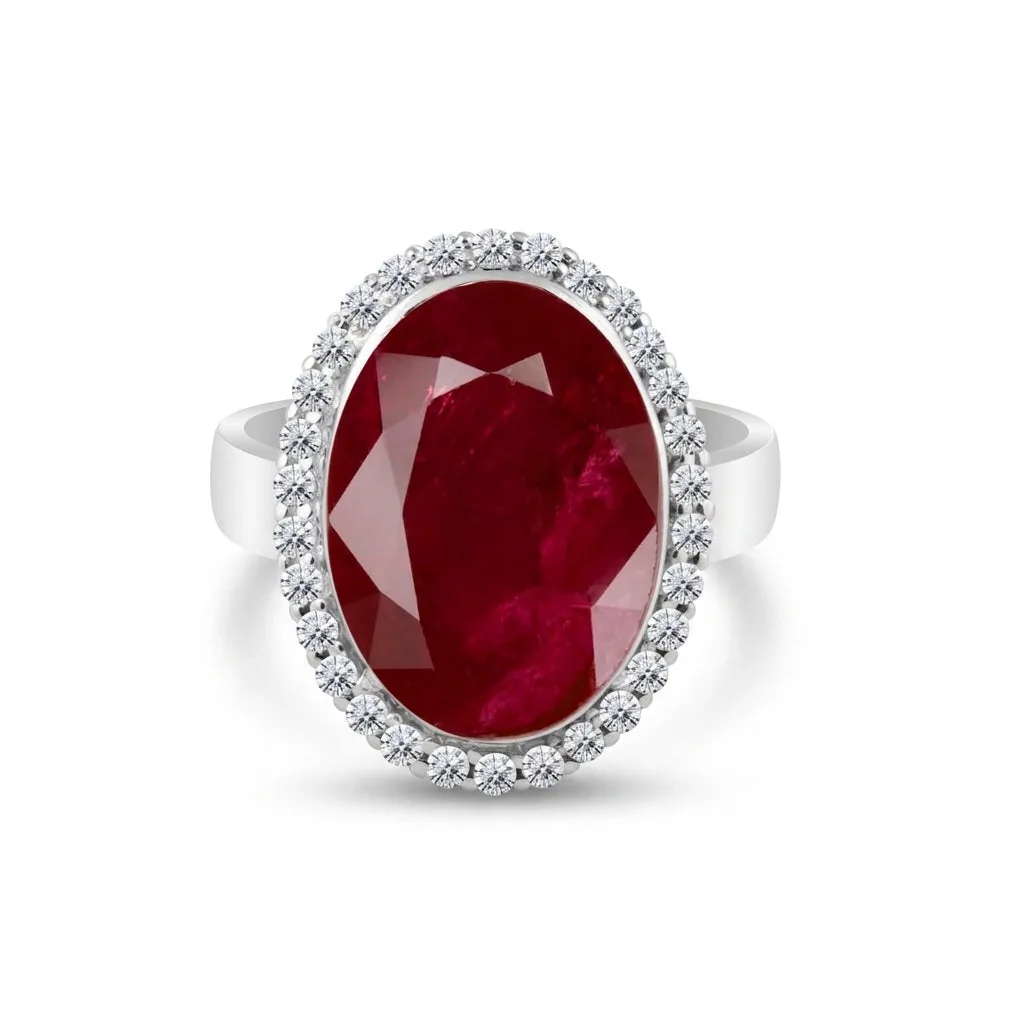 Ruby Gemstone Ring 7.00 Ct. Oval Cut 925 Sterling Silver Birthday Gift Her