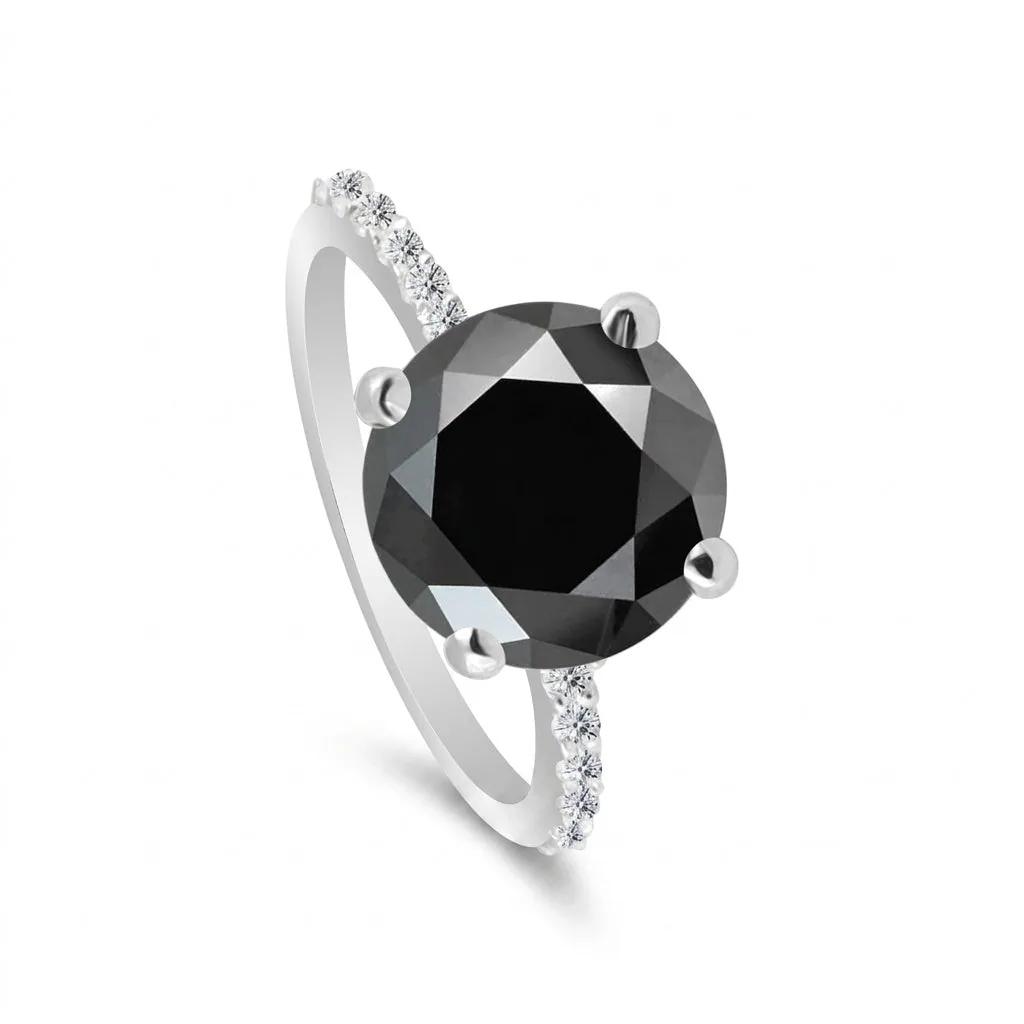 Moissanite Round Solitaire Ring 4.30 Ct. 925 Sterling Silver Wedding Fine Jewelr