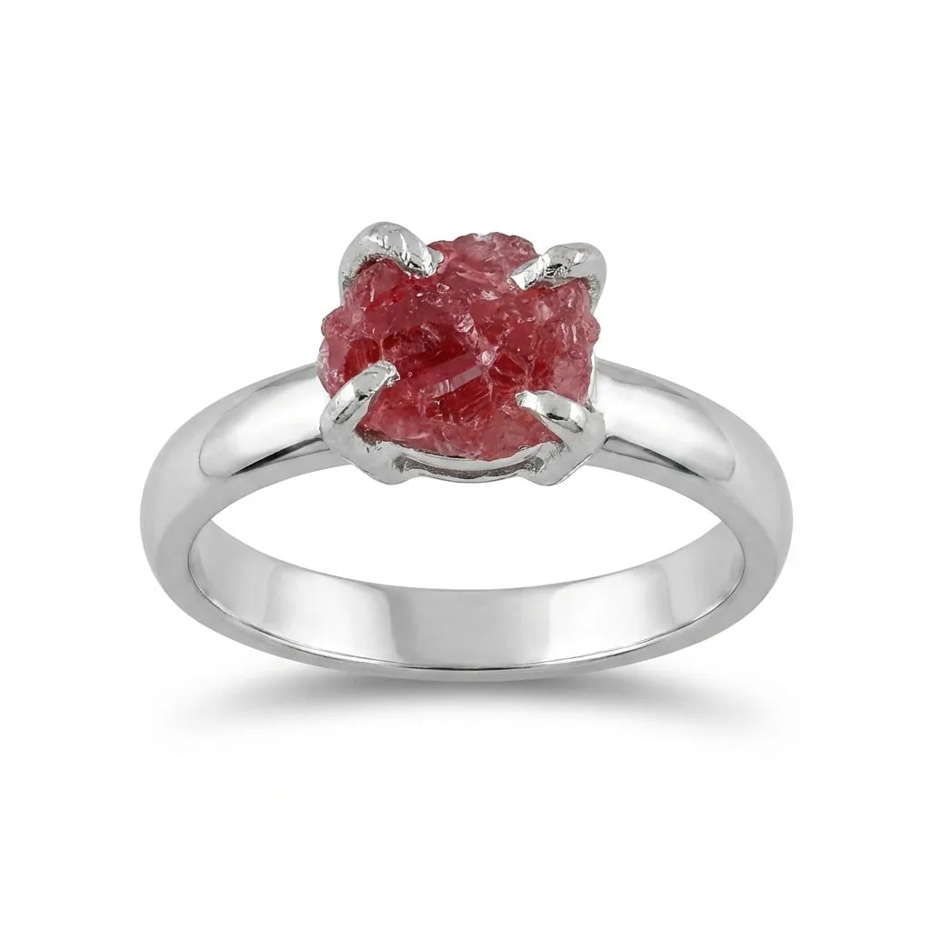 2.00 Ct. Red Tourmaline Ring Round Cut 925 Sterling Silver Eternity Band Fine Gi
