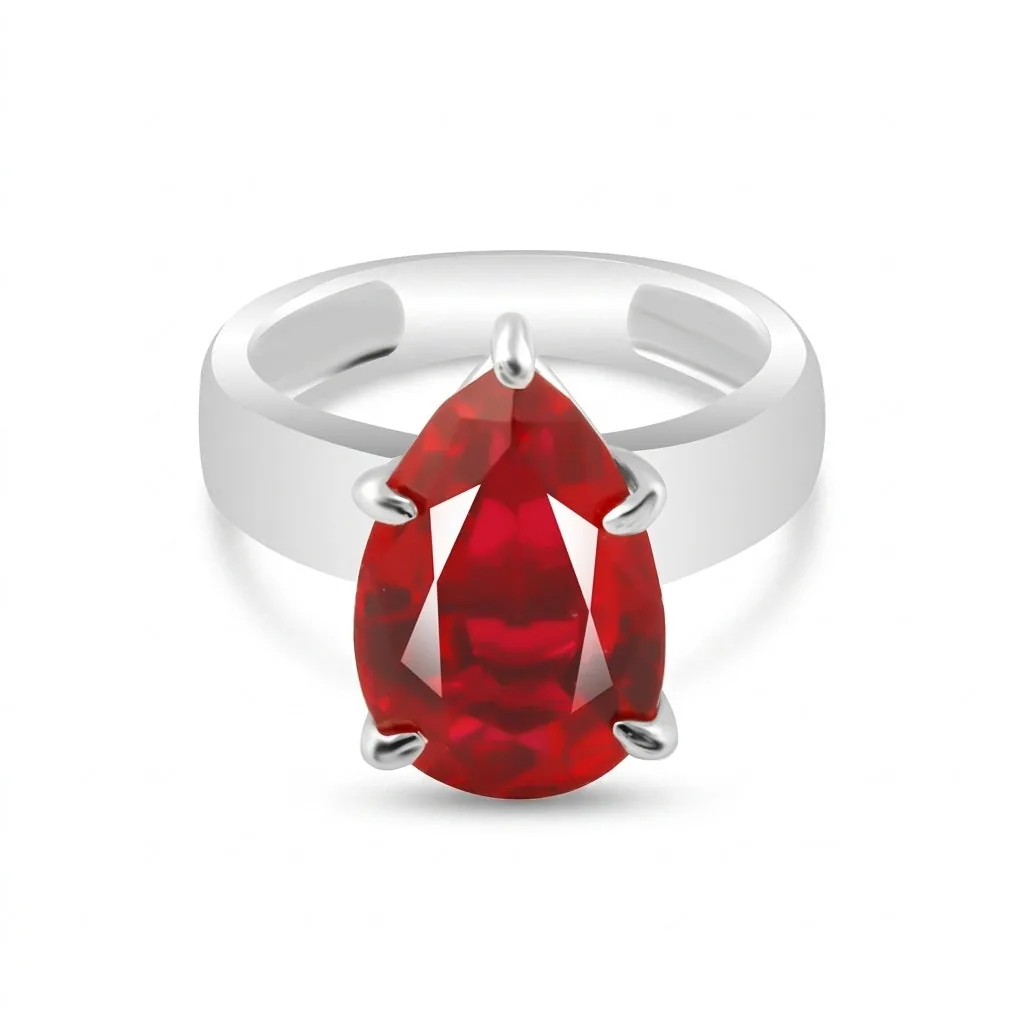 Ruby Pear Cut 3.50 Ct. Gemstone Ring 925 Sterling Silver Women Gift for Women