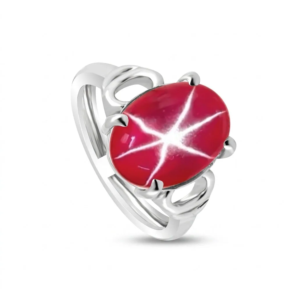 Oval Cut Ruby Ring 3.65 Ct. 925 Sterling Silver Eternity Band Gift for Her