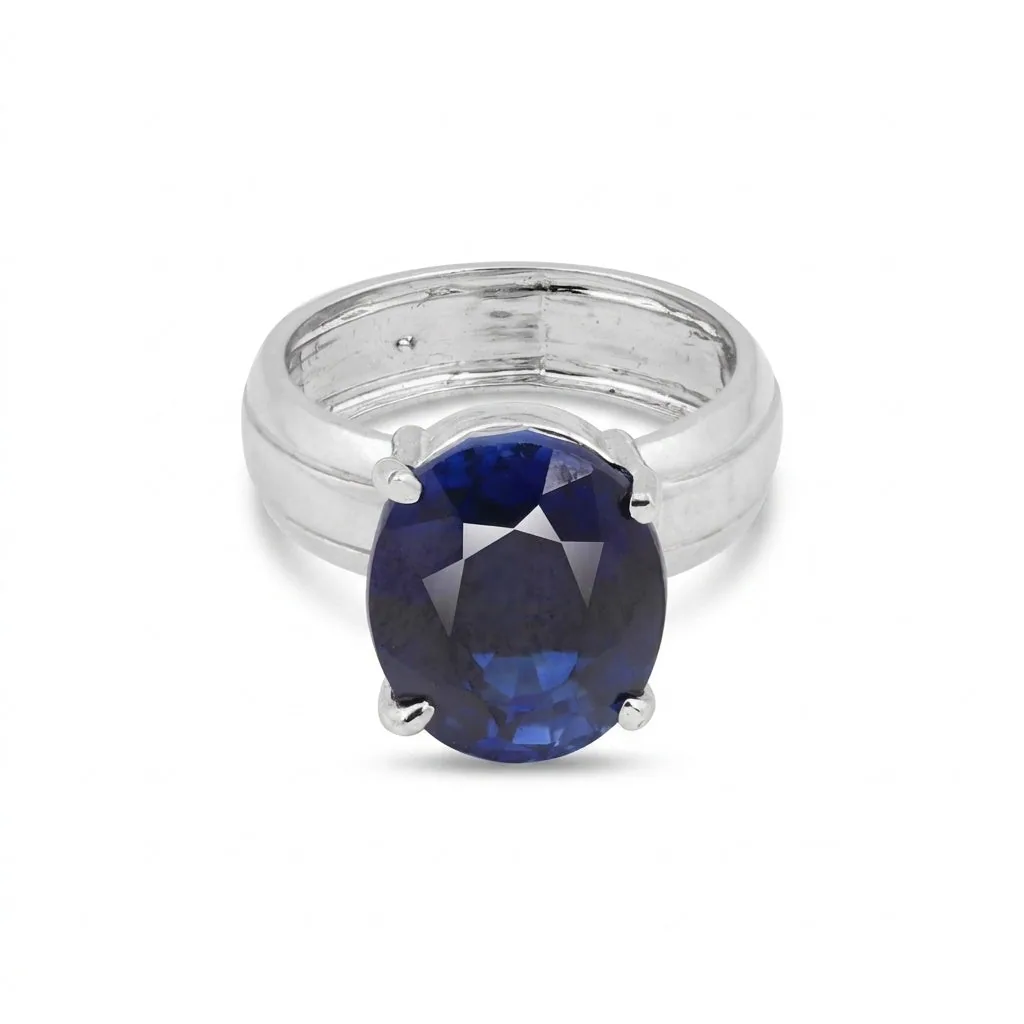 2.50 Ct. Sapphire Round Solitaire Ring 925 Sterling Silver Wedding Fine Jewelry