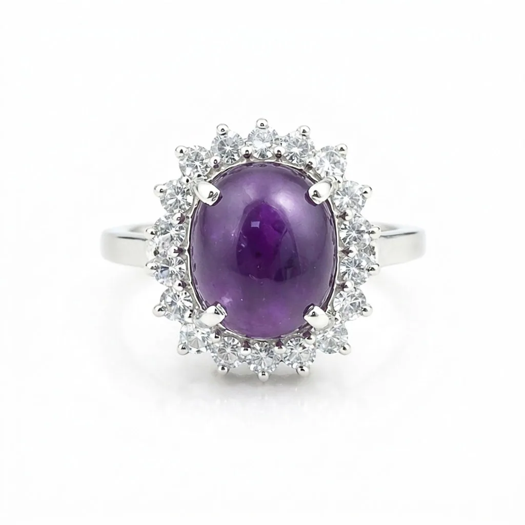 5.50 Ct. Purple Amethyst Ring Oval Cut 925 Sterling Silver Eternity Band Fine Gi