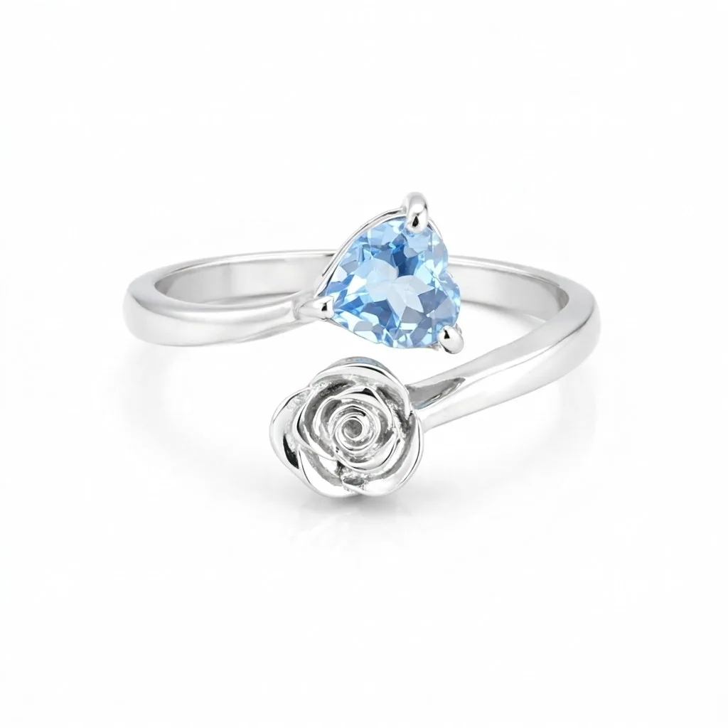 Trillion Aquamarine Blue Cut Solitaire Ring 1.50 Ct. 925 Sterling Silver Gift fo