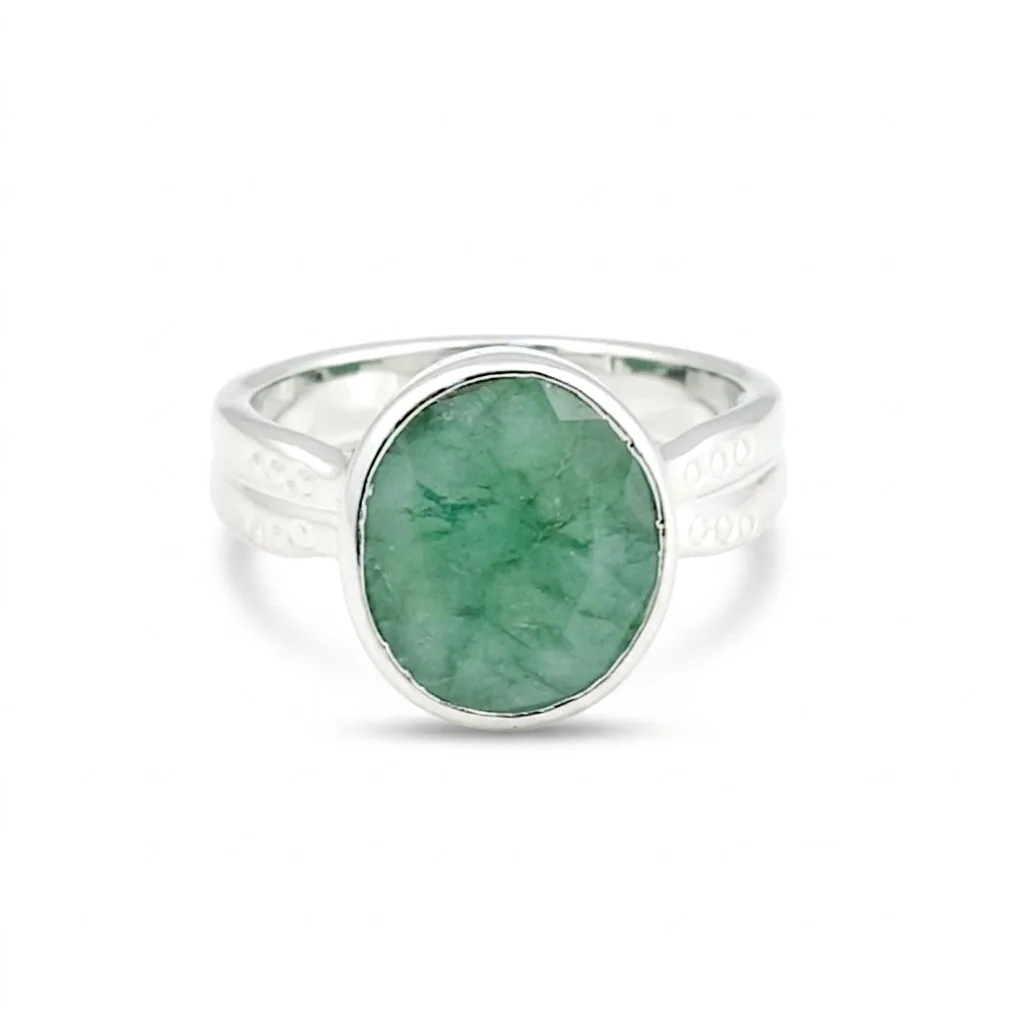 Emerald Oval Cut 5.50 Ct. Gemstone Ring 925 Sterling Silver Women Gift