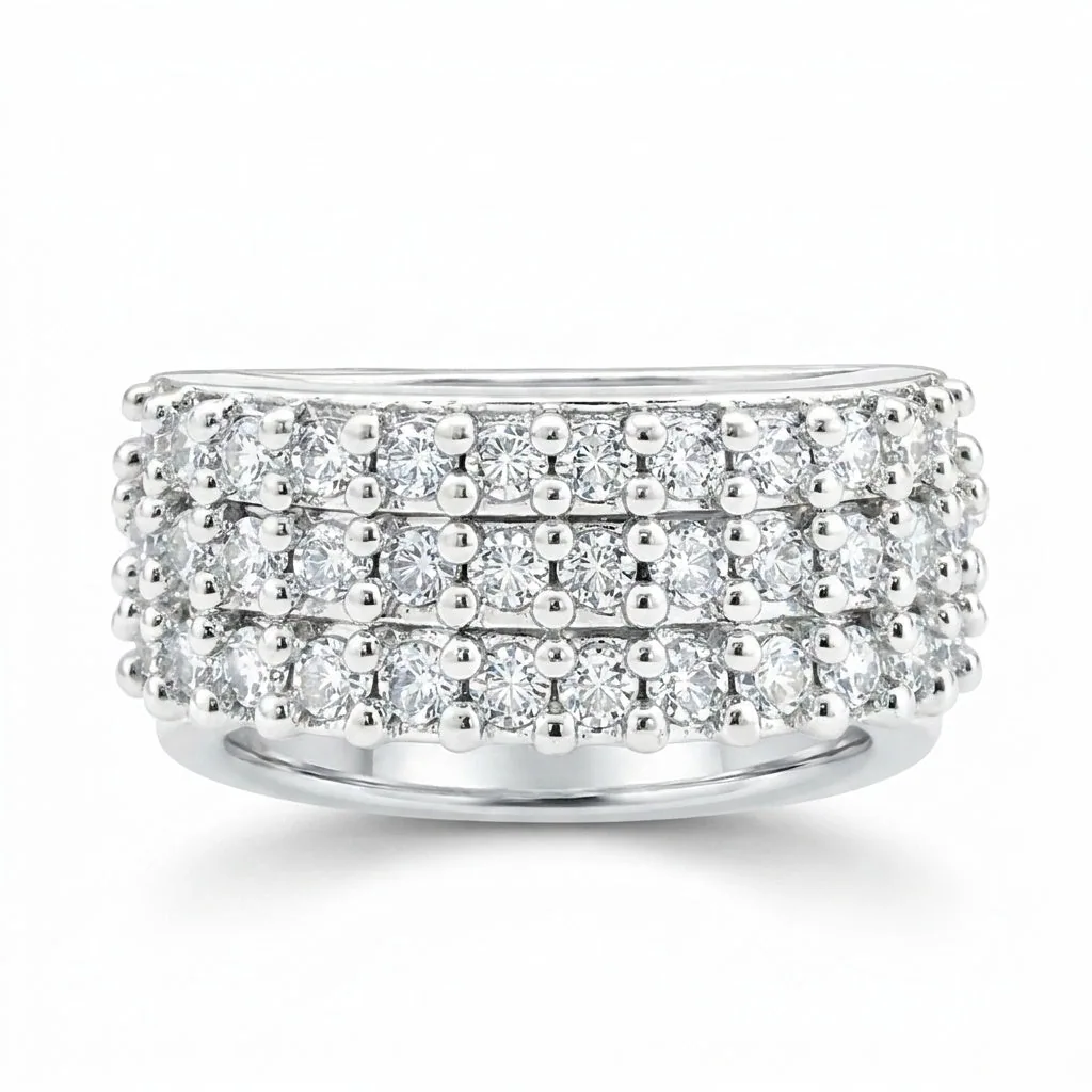 Moissanite Gemstone Ring 1.85 Ct. Round Cut 925 Sterling Silver Mother’s Day Gif