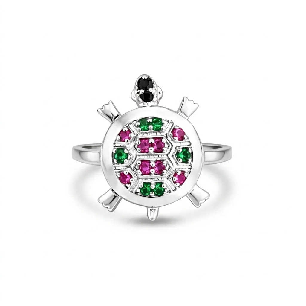 Emerald & Ruby Round Solitaire Ring 1.20 Ct. 925 Sterling Silver Anniversary Fin