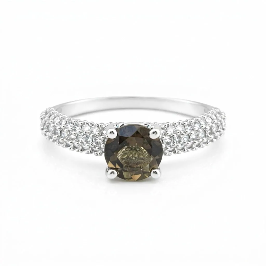 Topaz Gemstone Ring 3.54 Ct. Round Cut 925 Sterling Silver Valentine’s Day Gift