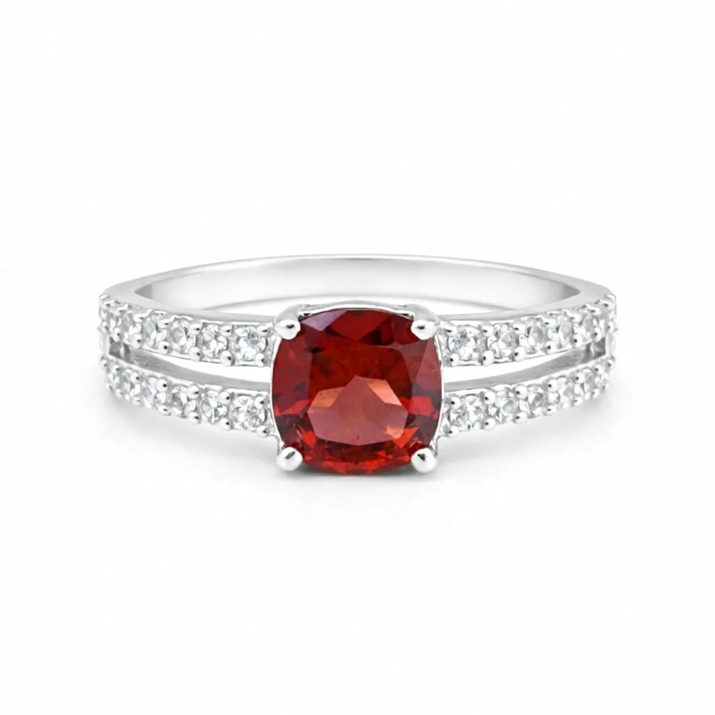 Red Ruby Round Ring 1.24 Ct. 925 Sterling Silver Stackable Eternity Band Gift