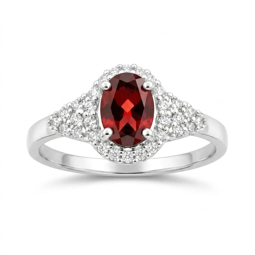 Red Ruby Oval Cut Solitaire Ring 2.28 Ct. 925 Sterling Silver Gift for Her