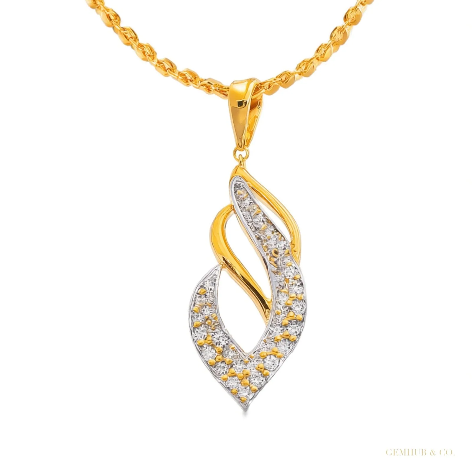 IGI Certified 0.18 Ct. Natural Diamond Pendant in 18K Gold Vermeil Party Wear For Women